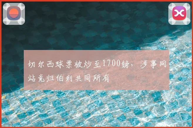 切尔西球票被炒至1700镑,涉事网站竟归伯利共同所有